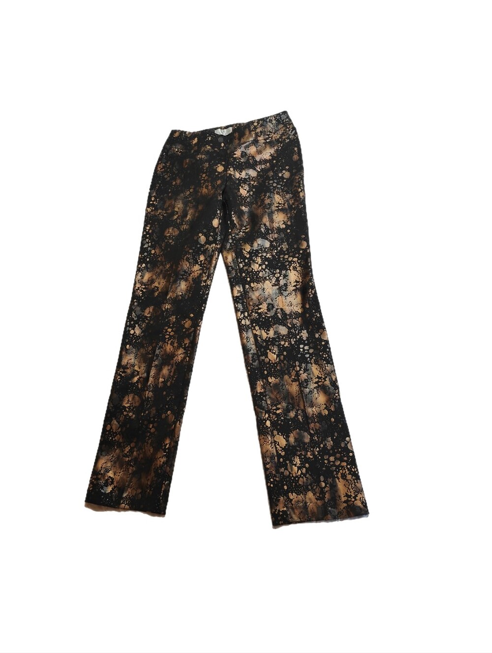 NWT Lena Gabrielle Metallic Splatter Straight Leg Pants Size 6